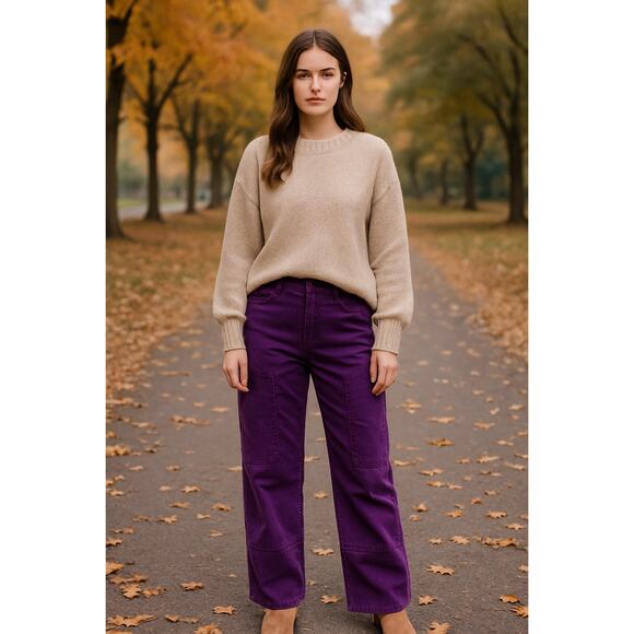 Tuckernuck SEA New York Kali Quilted Ankle Pants Eggplant Purple 4 Quiet Luxury - Picture 1 of 10